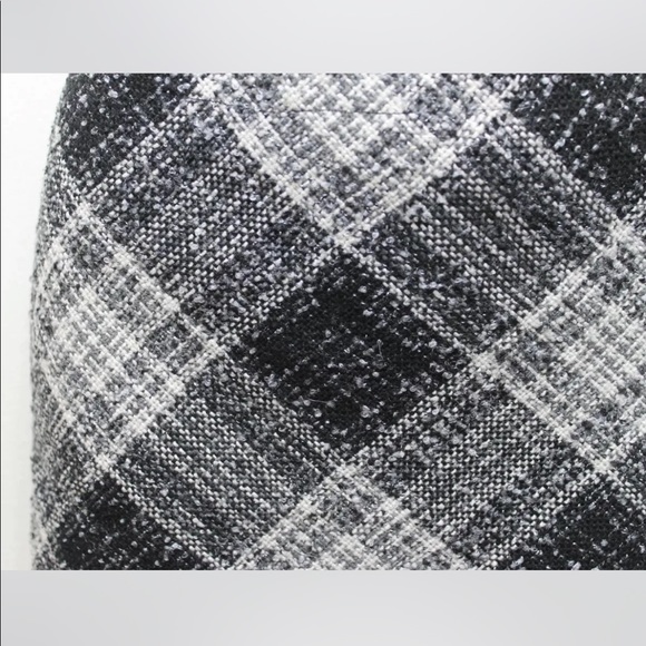Kensie Wool Mini Skirt Tweed Skirt Women Sz 2 Waist 26 Grey/ Black Tartan Plaid - Picture 4 of 9
